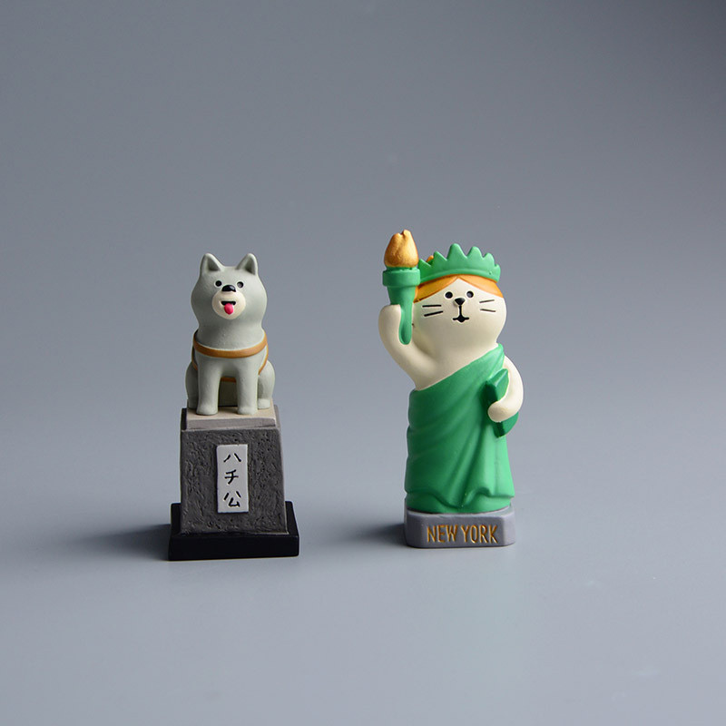 Dreamerhouse แมวญี่ปุ่น Loyal สุนัข Hachiko เรซิ่นงานฝีมือตกแต่งเดสก์ท็อปตกแต่งของขวัญ
