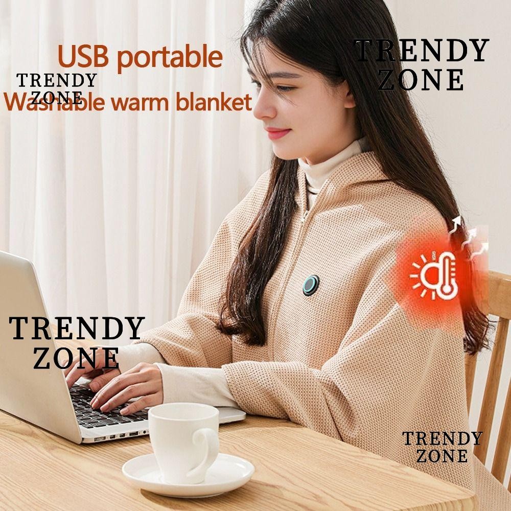 Trendyzone ผ้าห่มอุ่นไฟฟ้า USB, สวมใส่ 3 ระดับความร้อนผ้าคลุมไหล่อุ่น, คุณภาพสูงล้างทําความสะอาดได้แบบพกพาผ้าห่ม Lap ฤดูหนาว