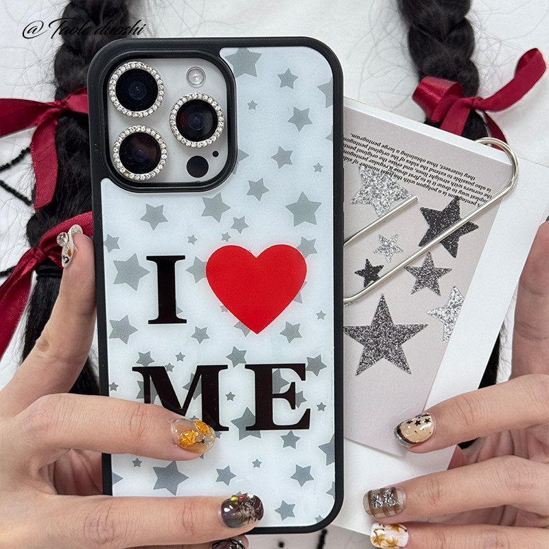 Star ins Simple Premium I Love Myself เหมาะสําหรับ iphone16promax เคสอะคริลิค Apple 15plus/14 เคสโทรศัพท์ iPhone17promax เคสกันกระแทก