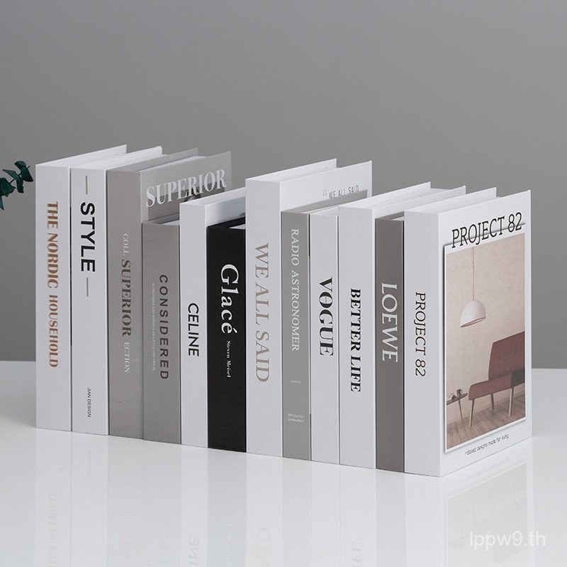หนังสือปลอมตกแต่งสมัยใหม่แบบมินิมอล หนังสือประดับ หนังสือประกอบการถ่ายภาพ โมเดลหนังสือ ห้องนั่งเล่น 
