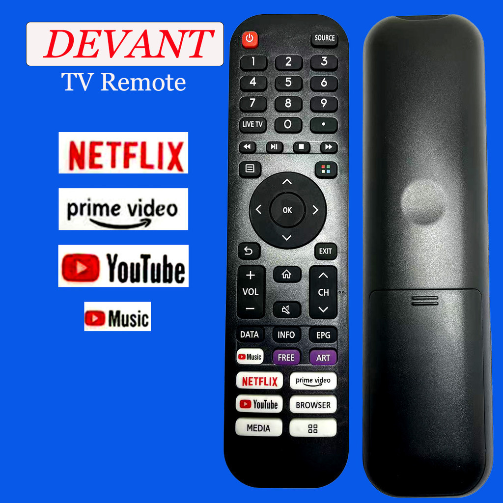 ใหม่ devant รีโมทคอนโทรลใช้สําหรับ DEVANTLCD LED TV Plaver โทรทัศน์รีโมทคอนโทรล pime วิดีโอ NETFLIX 