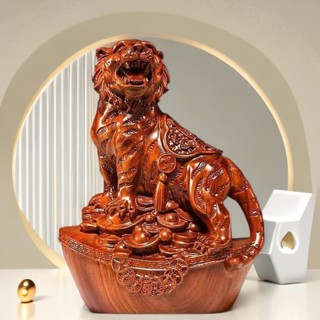 Rosewood แกะสลัก Tiger เครื่องประดับไม้ Zodiac Uphill ไม้ Ti…