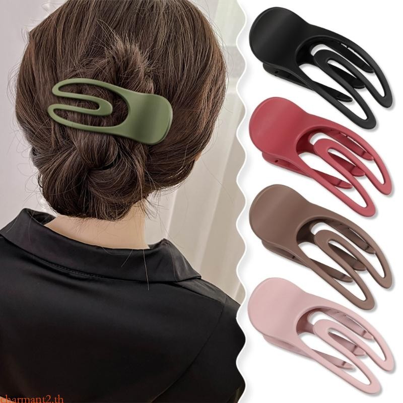 Charmant แฟชั่นผมกว้าง Barrettes ที่ไม่ซ้ํากันสีน้ําตาล Clamp Hairpin กิ๊บติดผมสไตล์อุปกรณ์เสริมผมกว้าง Casual ใช้