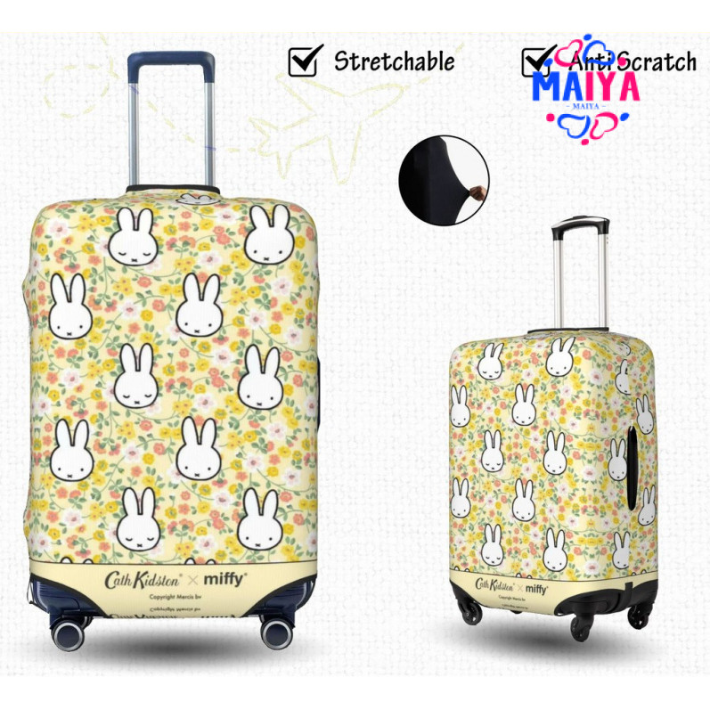 ผ้าคลุมกระเป๋าเดินทาง Miffy ผ้าสแปนเด็กซ์ ยืดหยุ่น ผ้าคลุมกระเป๋าเดินทาง ขนาด 18 20 22 24 26 28 30 32 นิ้ว GUOC