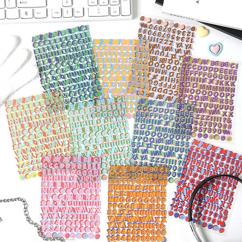 10 แผ่นการ์ตูน 3D Rhythm Series ประณีต Ledger PET สติกเกอร์สมุดภาพ Deco DIY สติกเกอร์