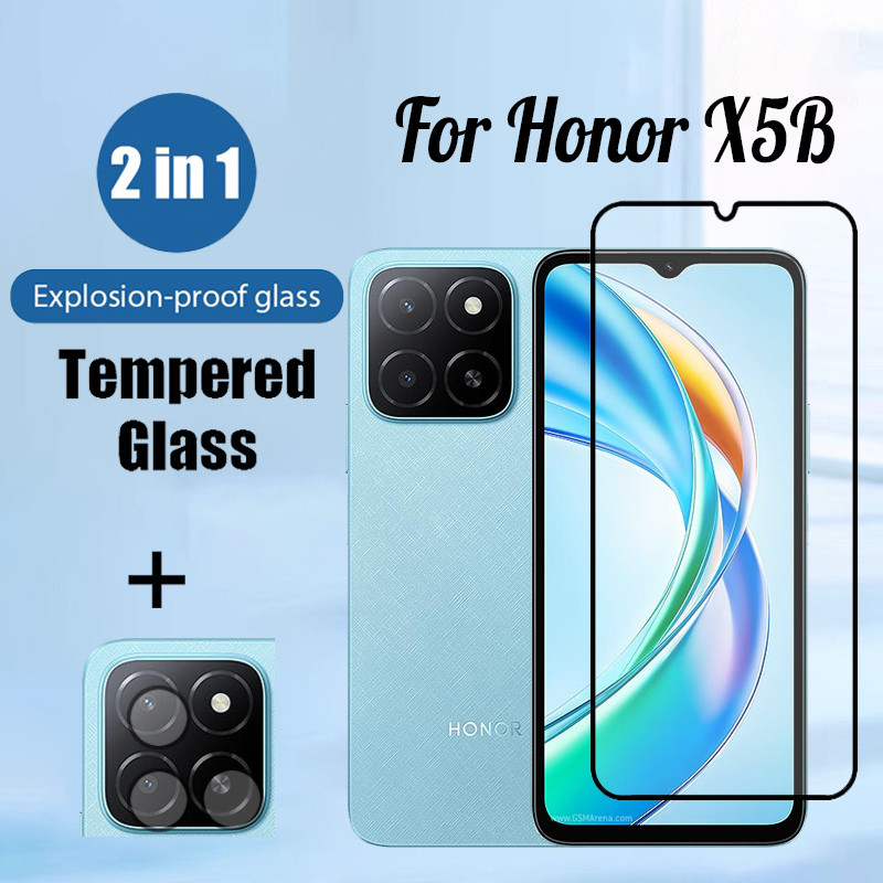 ฟิล์ม Honor X5b 2 in 1 ฟิล์ม กันรอยหน้าจอ สำหรับ Honor X7c X6b X8b X7b X8c X5b Plus 4G กระจกนิรภัยสํ
