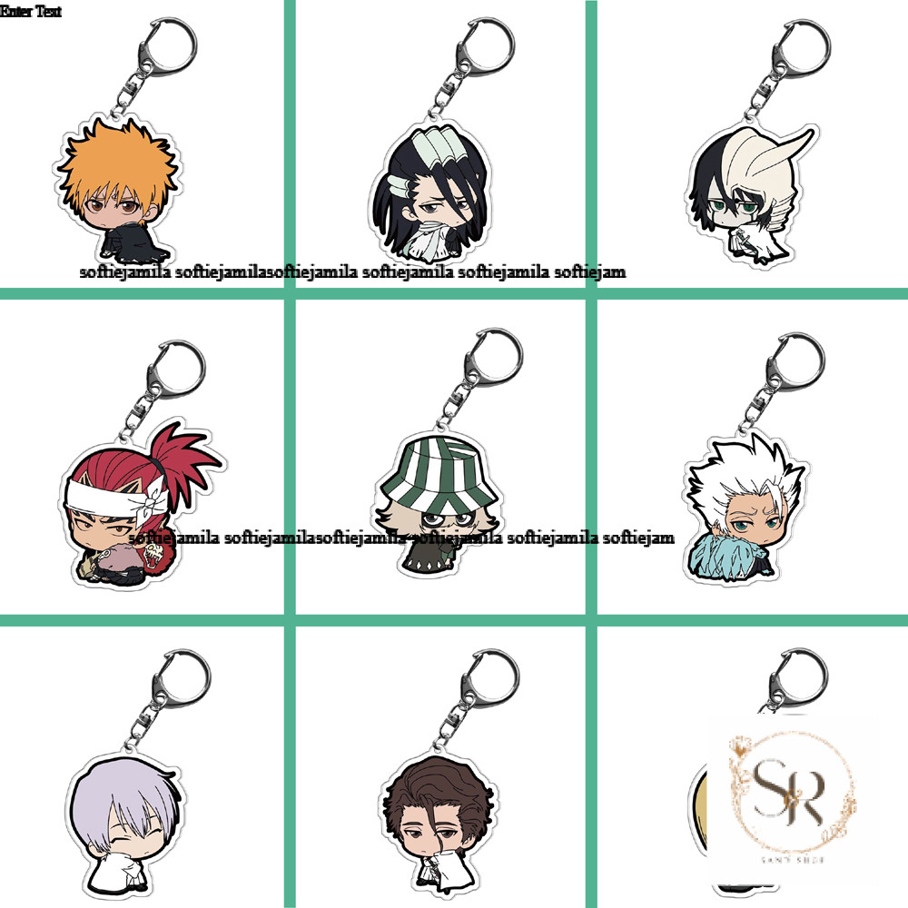อะนิเมะ Bleach Kuchiki Rukia Urahara Kisuke พวงกุญแจการ์ตูนพวงกุญแจอะคริลิคใสสองด้าน
