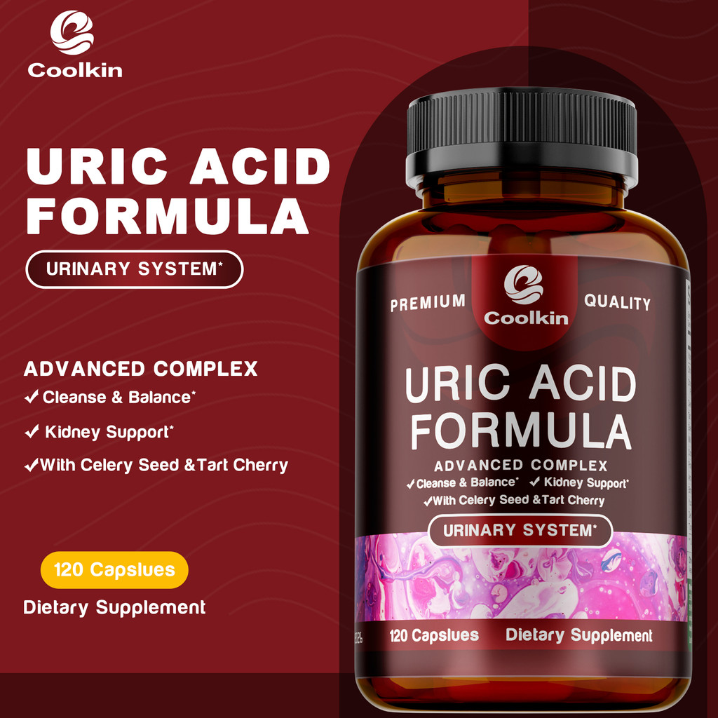 Coolkin Uric Acid Balance Capsules, พร้อมเมล็ดคื่นฉ่าย & Tart Cherry, Kidney & Urinary Tract Support, สูตรสมุนไพรระดับพรีเมียม