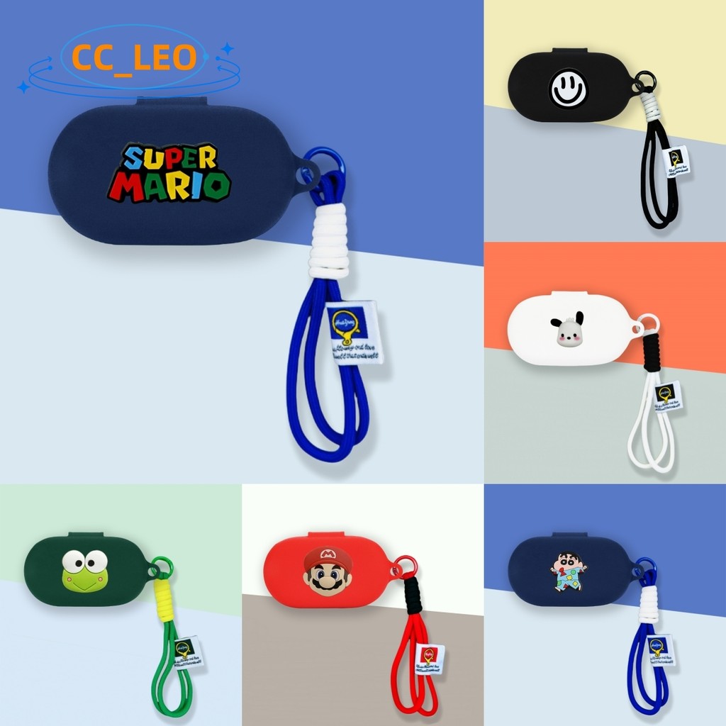 For Sony WF-C710N Case Silicone Soft Case Cute Snoopy Mario Lanyard Pendant Cartoon Smiley Sony WF-C