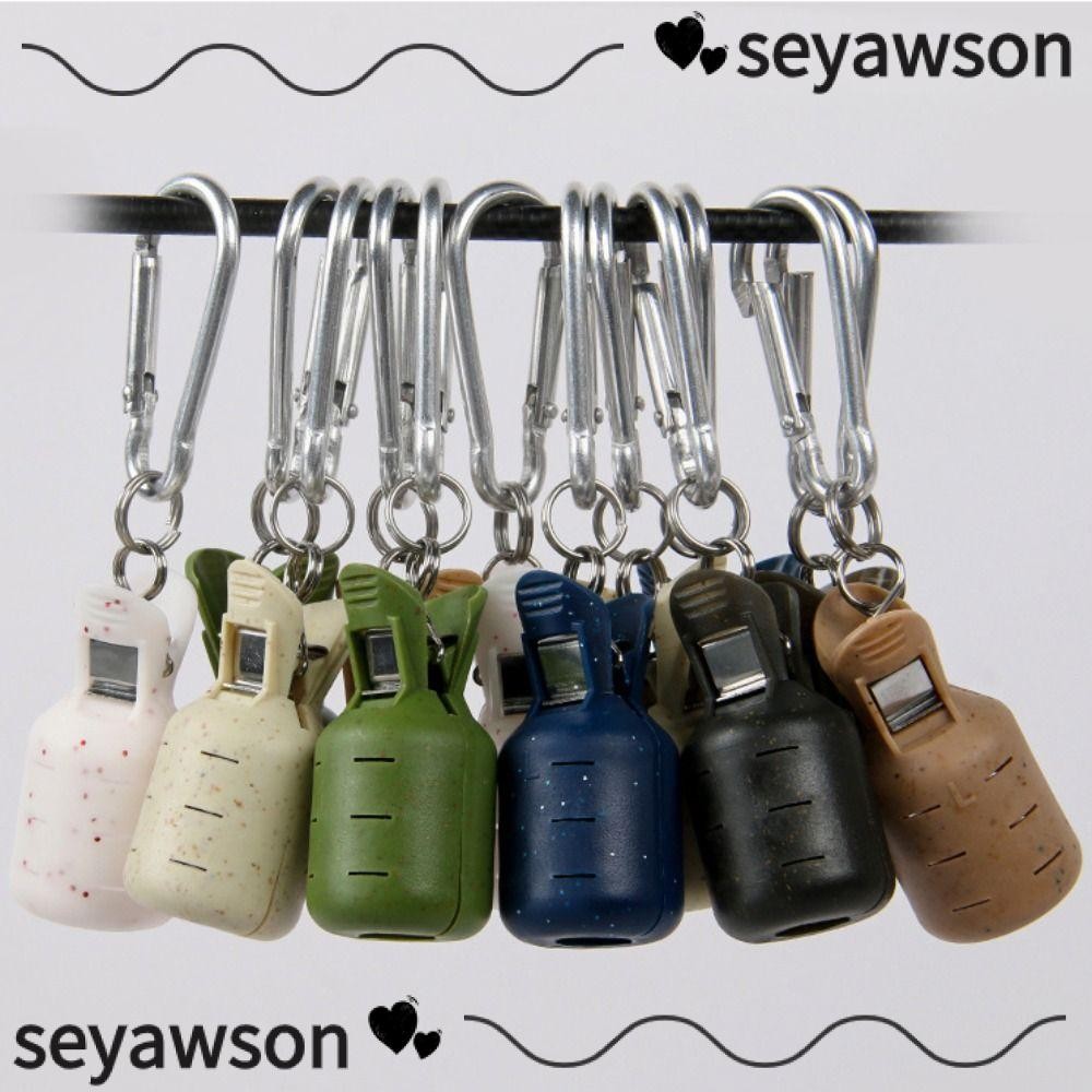 SEYAWSON 8PCS Squid Jig Protector Kit, พร้อม Carabiner สีทึบเหยื่อป้องกัน, อุปกรณ์ตกปลา ABS Webfoot Octopus Hooks ฝาครอบ Egi