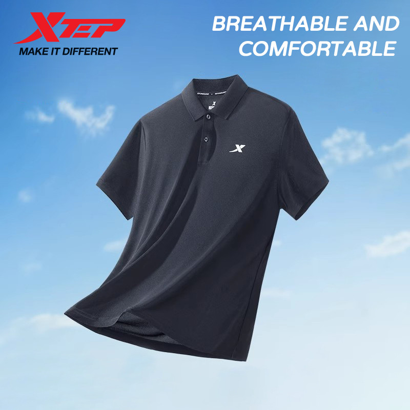 【xtep】เสื้อโปโลผู้ชายฤดูร้อนสไตล์ใหม่ธุรกิจ Breathable ฟิตเนสเสื้อยืดกีฬา Casual Top 880229020212
