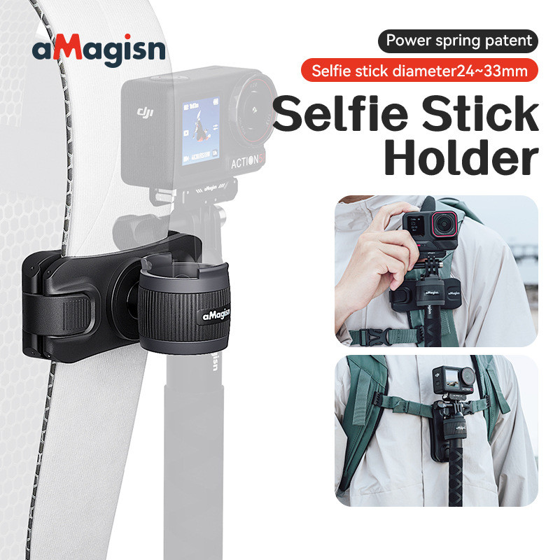 สําหรับที่วางไม้เซลฟี่ Insta360/DJI/GoPro 360 ° กระเป๋าเป้กล้องเคลื่อนไหวหมุนได้อุปกรณ์แขวนอย่างรวดเร็ว
