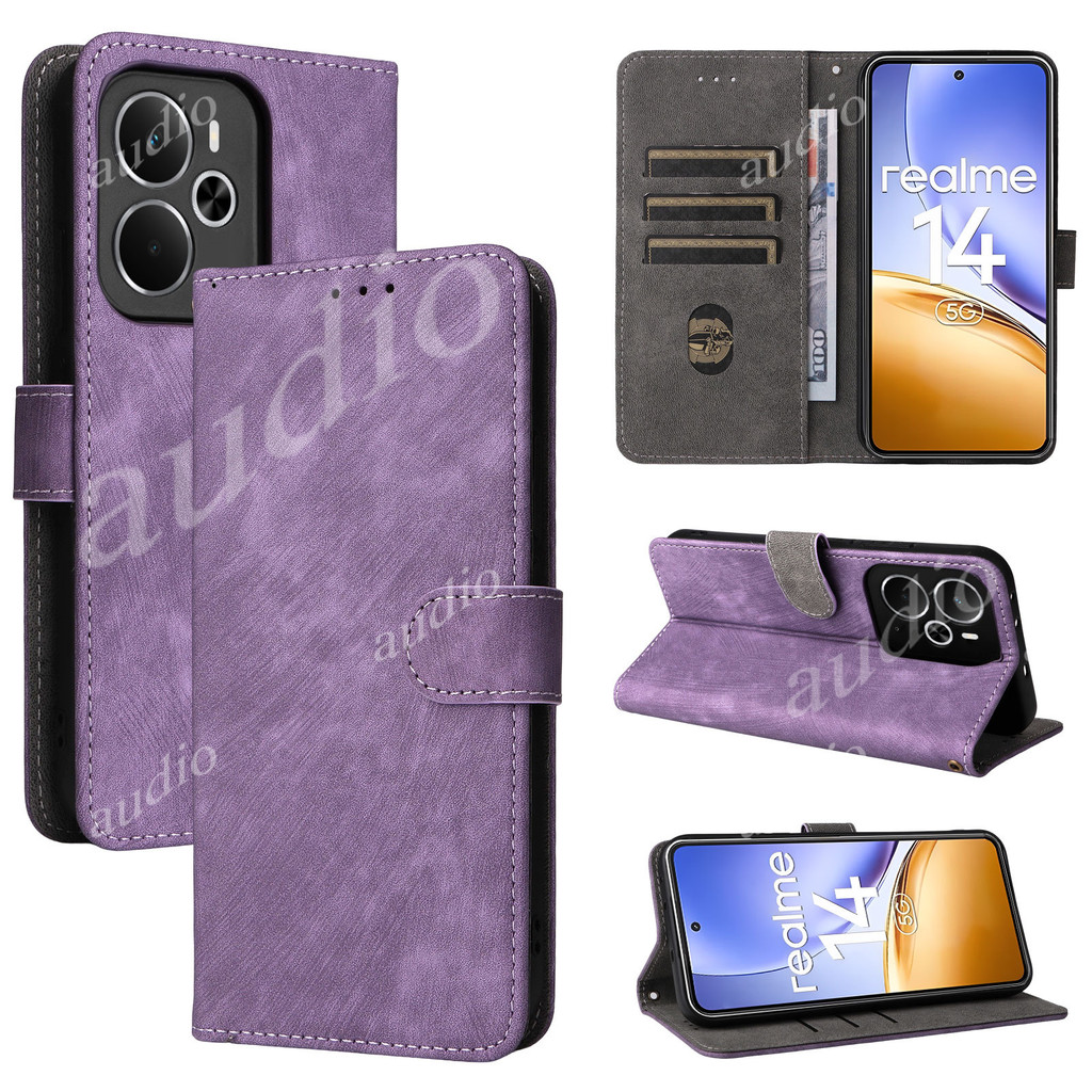 Realme 14 14t 5G 2025 หนังเคสโทรศัพท์สําหรับ realme 14 14t realme14 realme14t 5G 2025 วงเล็บแม่เหล็ก