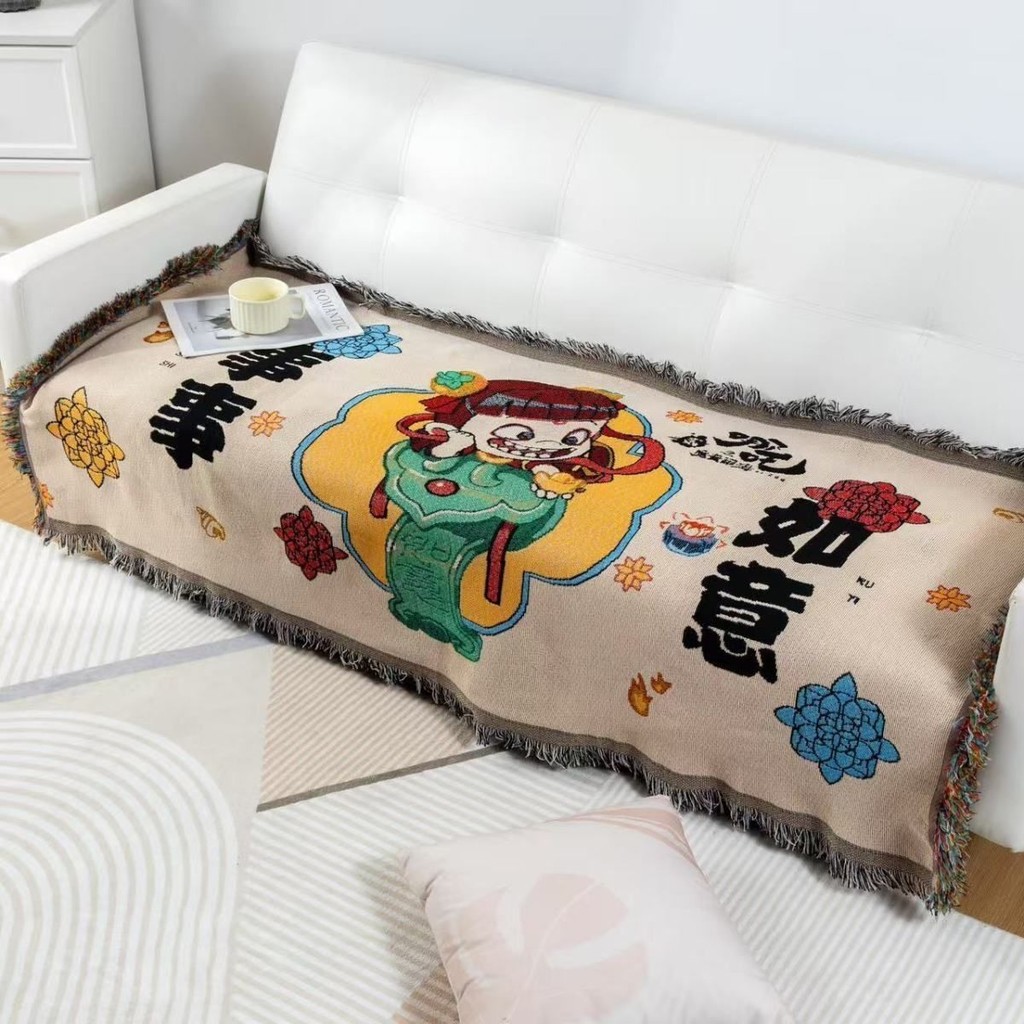 2025Jilin沙发巾垫双面线吉大理发盖季通用加热卖流2025 ผ้าขนหนูโซฟา Jixiang วางสองด้าน เส้น