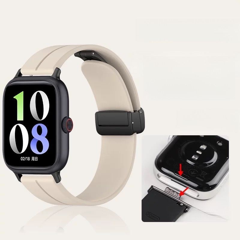 สายรัดข้อมือซิลิโคนเหลวสำหรับ Vivo Watch GT ที่มีตัวล็อคแม่เหล็ก อุปกรณ์เสริมสำหรับ iQOO Watch GT Sports Watch Band