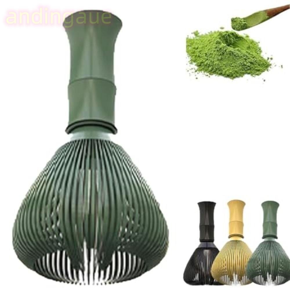 ANDIN Matcha Whisk,Reusable Smooth Resin Whisk, Tranditionalพร้อมที่ปัดเรซิ่นแบบพกพาชาเขียวผง Whiskชุดชาอุปกรณ์เสริม