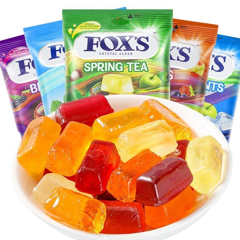 อินโดนีเซีย FOXS FOXS Crystal Candy Juice Mint Candy Bag 90g ผลไม้สารพัน Hard Candy Influencer Snack