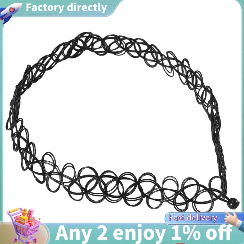 LU-Vintage Tattoo สีดํายืดหยุ่นยืดข้อเท้าสร้อยข้อมือข้อเท้า Retro Henna