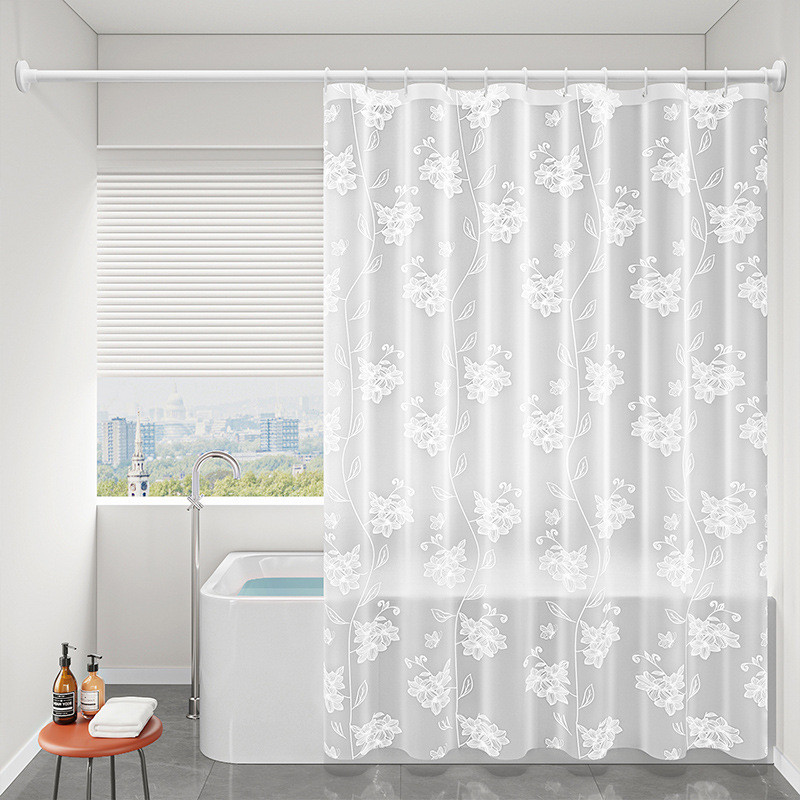 Shower Curtain Bathroom Waterproof and Mildew-Proof Thickened Toilet Partition Curtain Shower Curtai