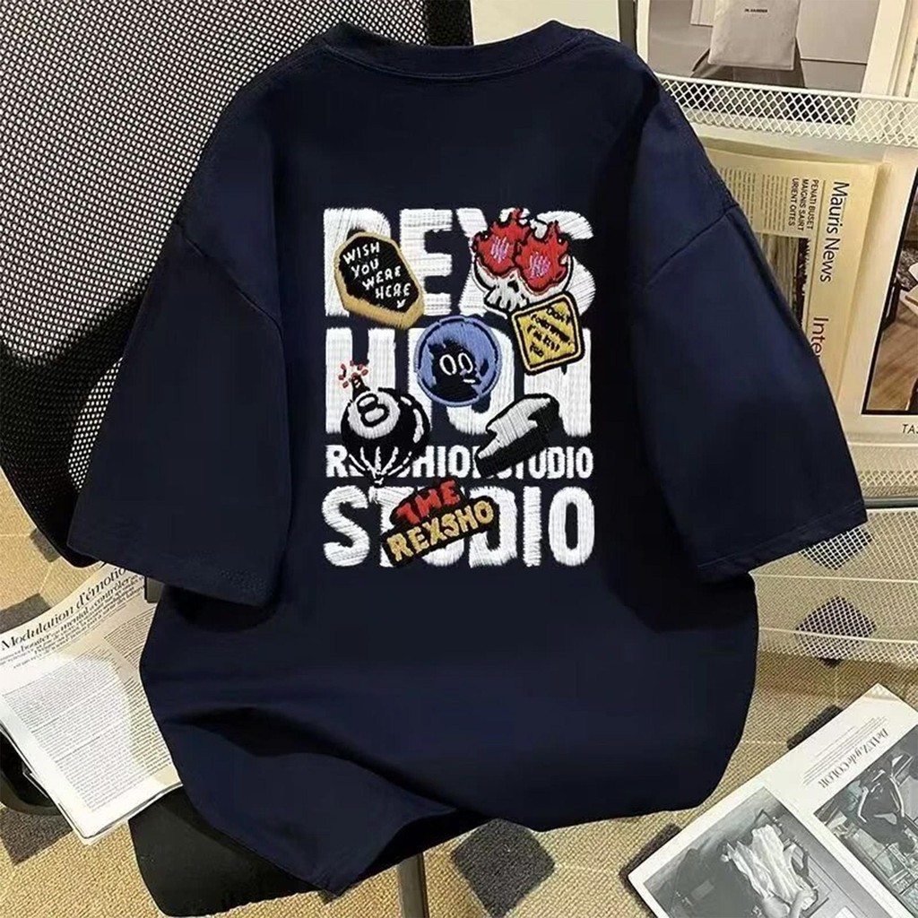 Y-T🧸เสื้อแฟชั่Aน เสื้อยืด oversize ผ้าฝ้าย100% แนวสตรีท ไม่ต้องรีดผ้า สวมใส่สบาย ผ้านิ่ม ลาย "FASHION"