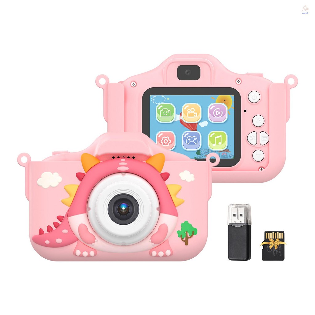 1080p เด็กกล้องดิจิตอลน่ารักกล้องวิดีโอดิจิตอลสําหรับเด็ก Dual เลนส์ 2.0 นิ้วหน้าจอ IPS 48M ภาพถ่ายแ