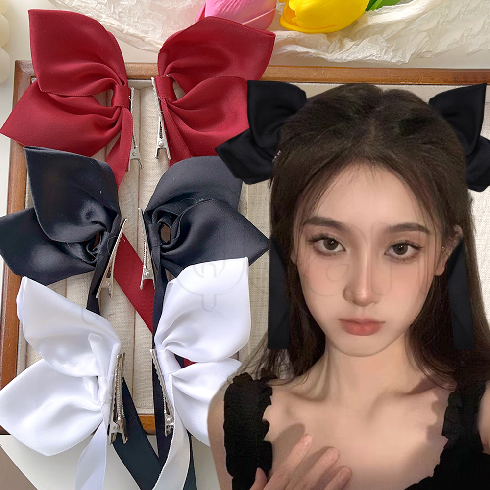 สาวย2เคโบว์ซาตินกิ๊บริบบิ้น-หวานหรูหราน่ารัก-กิ๊บหน้าม้าด้านข้างย้อนยุค-สําหรับสาว-ทุกการแข่งขันกุทัณฑ์ ใบเรียกเก็บเงินเป็ด กิ๊บ-สไตล์บัลเล่ต์พู่ยาว