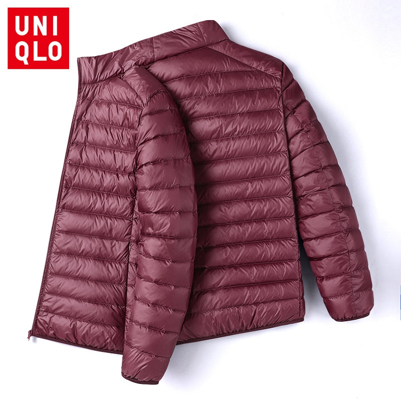 Uniqlo down jacket เสื้อแจ็คเก็ตกันน้ําผู้ชาย M-6XL เป็ดสีขาวแท้ลงวัสดุเบาะเสื้อแจ็คเก็ตสบายที่อบอุ่น