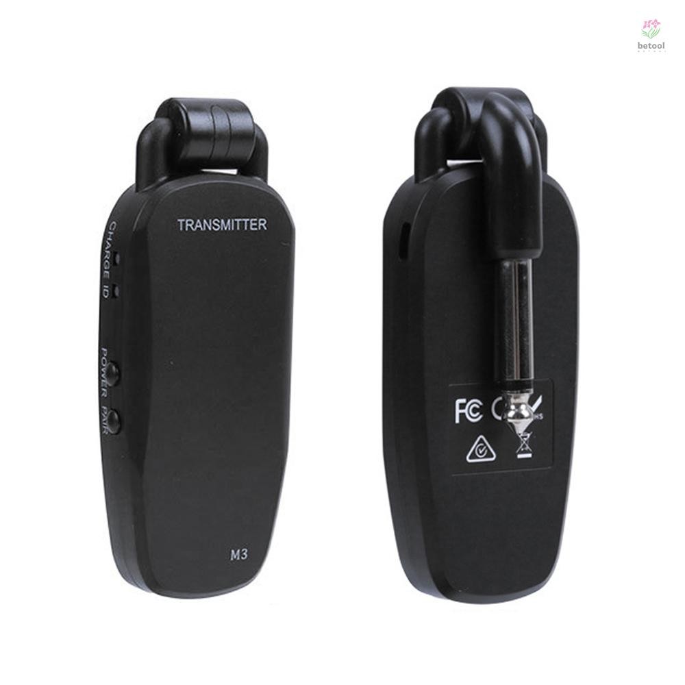Professional Wireless Guitar Bass Transmitter Receiver System Type-C ชาร์จเครื่องส่งสัญญาณเสียงแบบพกพาสําหรับกีตาร์ไฟฟ้าเบส