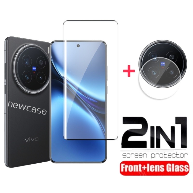 2in1 กระจกนิรภัยโค้งสําหรับ Vivo X200 Pro Mini 5G VivoX200 X100 X100s Pro Ultra เลนส์กล้องด้านหลังป้องกันหน้าจอฟิล์มแก้วป้องกัน