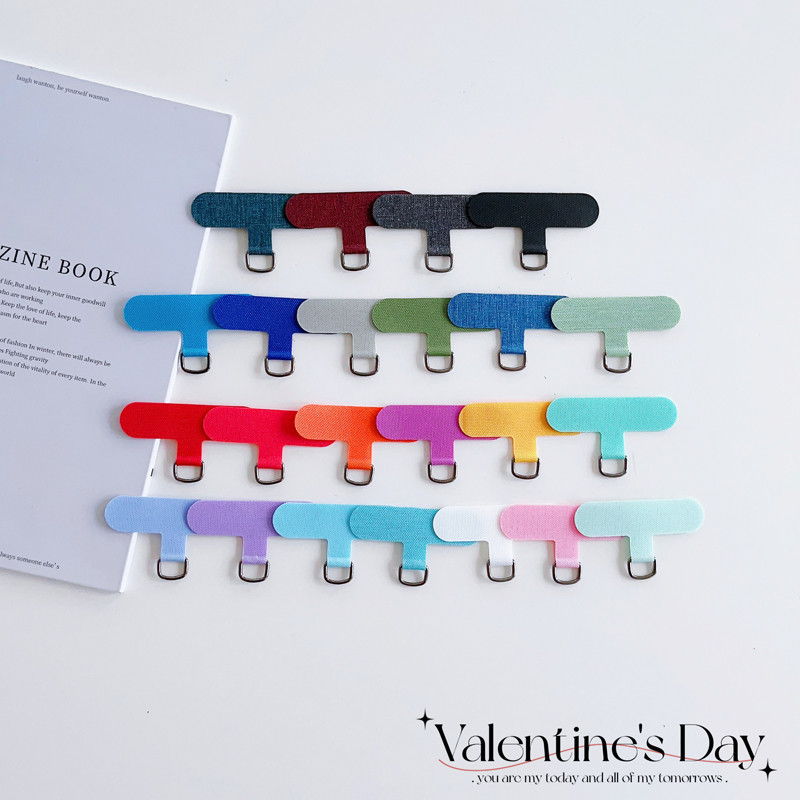 สีสันแขวนคลิปการ์ดบางเฉียบโทรศัพท์มือถือเชือกเส้นเล็กป้องกันการสูญหายสลิงทนทานชิ้นแพทช์