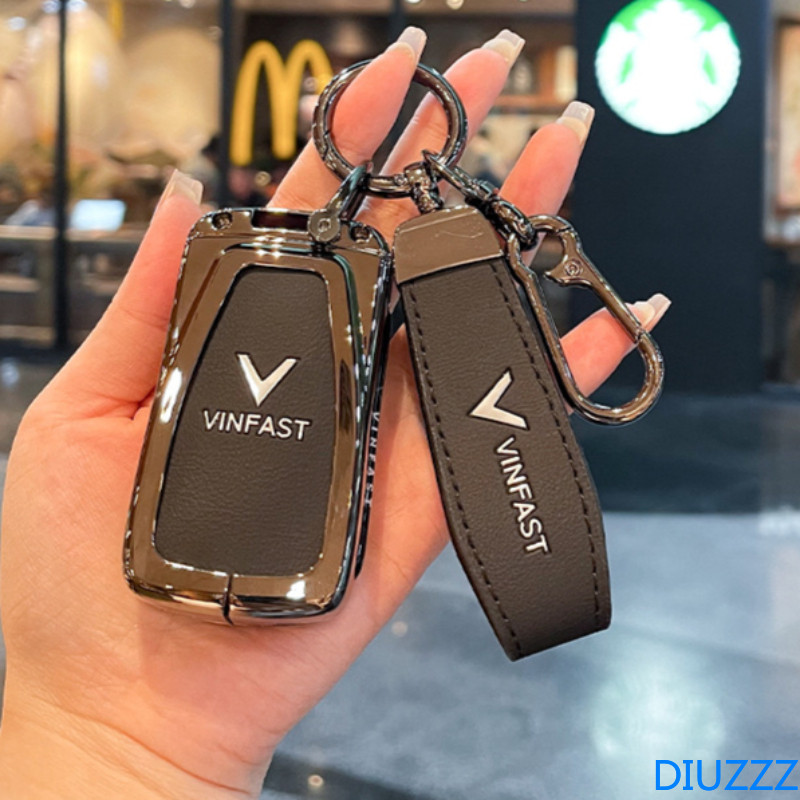 VINFAST สําหรับ Vinfast E34, VF E34, VF6, VF7, VF8, VF9 หนังโลหะระยะไกล Fob ผู้ถือพวงกุญแจรถอุปกรณ์เ