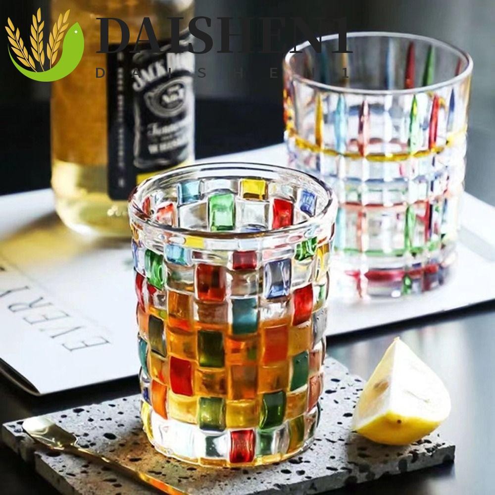 Daishen1 Glassware Scotch ภาพวาดสีสันสดใสดื่มวิสกี้ถ้วยแก้ว