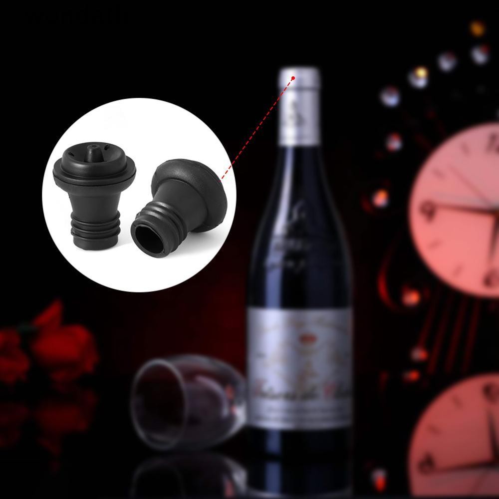 Wonda 1/5PCS ยางรับประทานอาหาร Barware สีดําดูดสูญญากาศ