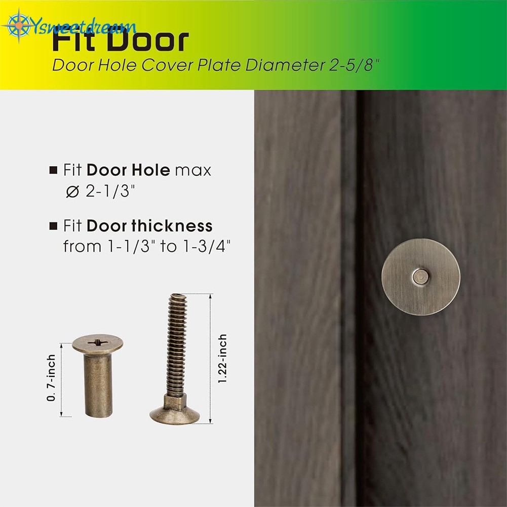 แผ่นปิดลูกบิดประตู, ฝาครอบรูประตู 2-5/8" Deadbolt, เหล็กแข็งแปรง [ บ้านแฟชั่น ]