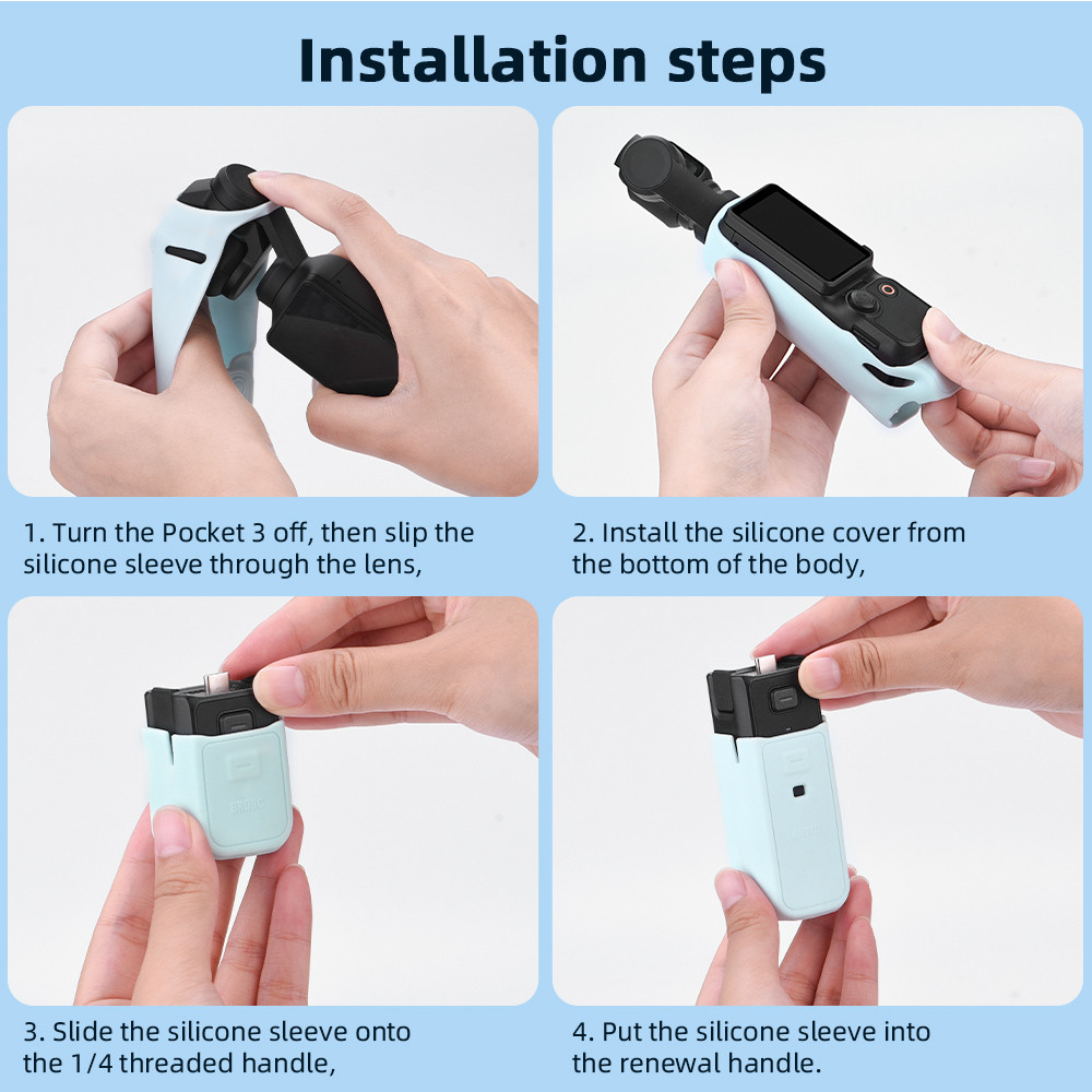กล้องกีฬาซิลิโคนสําหรับ DJI Osmo Pocket 3 body ฝาครอบซิลิโคนฝาครอบป้องกันเลนส์จอแสดงผลฝาครอบแรเงาอุปกรณ์เสริม Osmo Pocket 3 shell