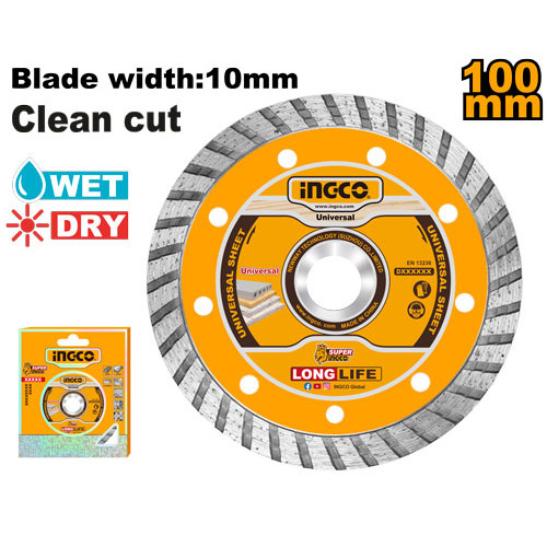 INGCO ใบเพชรตัดคอนกรีต 4นิ้ว x16 มม. (100 มม.) รุ่น DMD031002 ( Diamond Disc - Dry Cutting )
