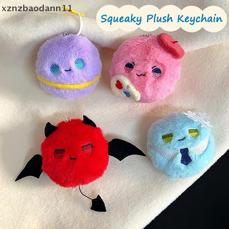 [XZNZMM] Squeaky Demon ของเล่นตุ๊กตาพวงกุญแจการ์ตูนรอบ Ball ตุ๊กตาตุ๊กตาจี้พวงกุญแจรถกระเป๋าเป้สะพายหลังกระเป๋าตกแต่งของขวัญเด็ก LMWU