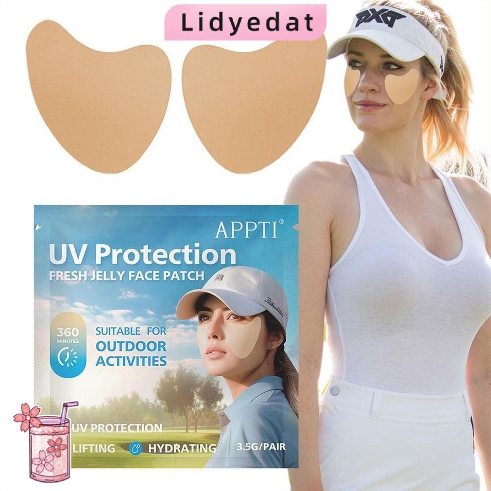 Lidyedat165 5 คู่/กล่อง UV Face Patch, Fresh Jelly Golf Sun Protection Sun Patch, Sunblock Gel Moisturing สติกเกอร์ Eye กิจกรรมกลางแจ้ง