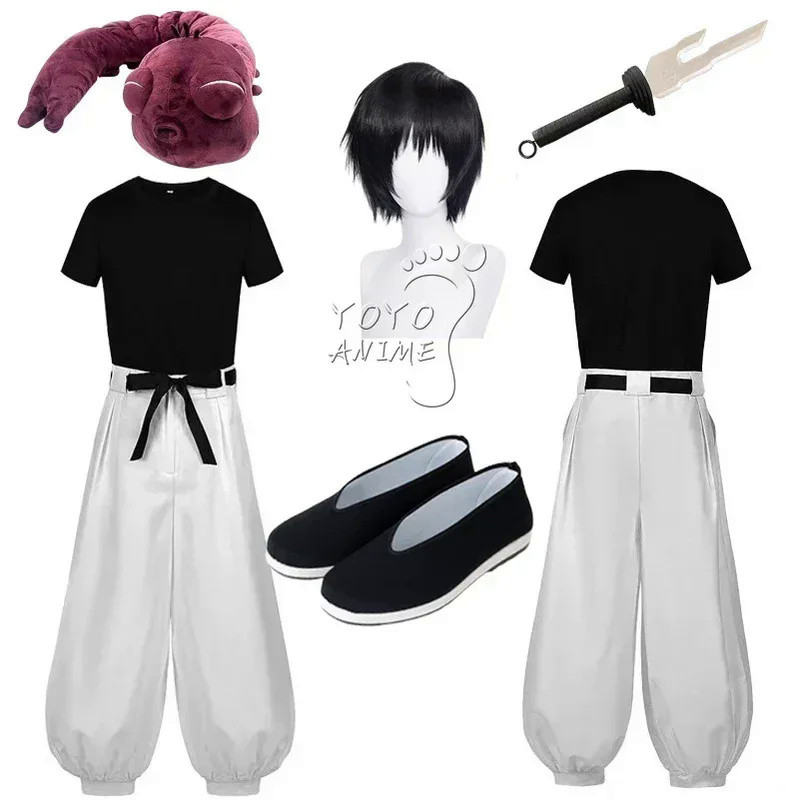 Anime Fushiguro Toji Cosplay Costume Adult Unisex Short Sleeve Top Pants Suit Halloween Uniform Part