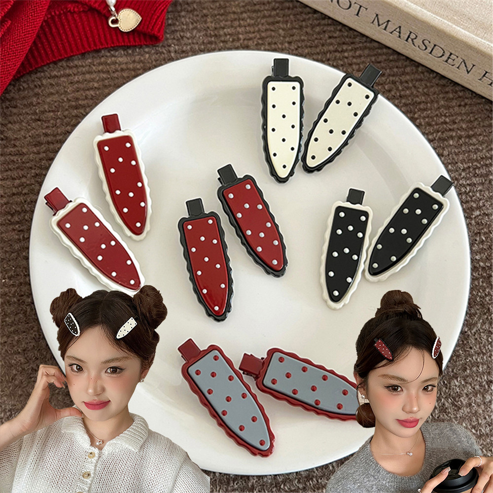 Polka Dot Bangs คลิปอเนกประสงค์ด้านข้าง BB คลิปผมหักคลิปด้านข้าง Duckbill คลิปเค