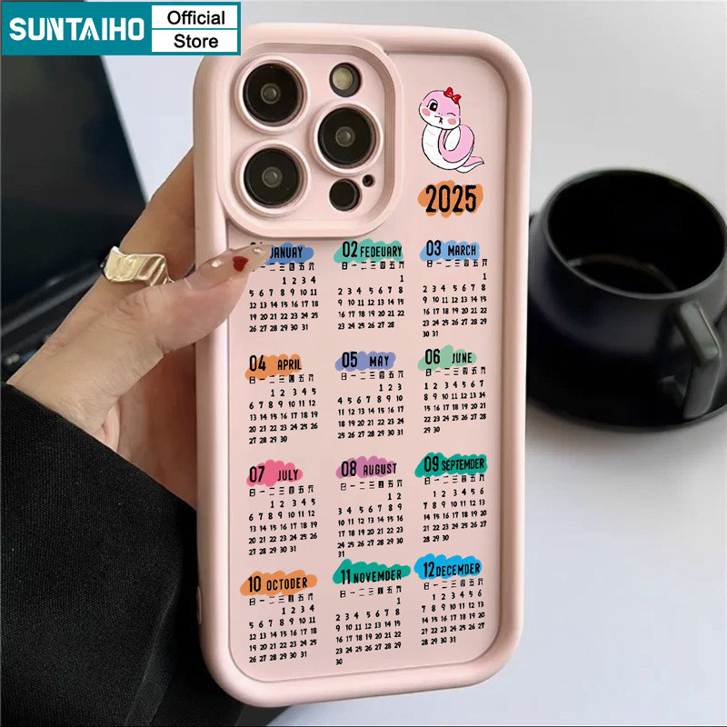 Suntaiho เคสไอโฟน 2025 ใหม่เคสโทรศัพท์รูปแบบปฏิทินอ่อนสําหรับ Iphone 15 14 12 13 11 Pro Max IP 7 8 Plus Iphon X Xs XR Xs Max TPU Silicon Softcase พรีเมี่ยมกันกระแทกปกหลัง