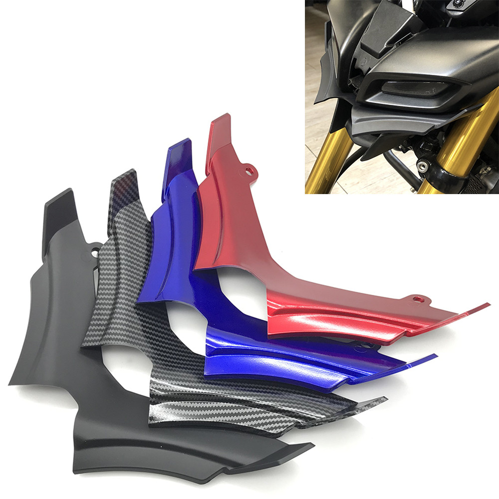 รถจักรยานยนต์ด้านหน้า Aerodynamic Fairing Winglets คาร์บอนไฟเบอร์ป้องกันสําหรับ YAMAHA MT15 MT-15 MT