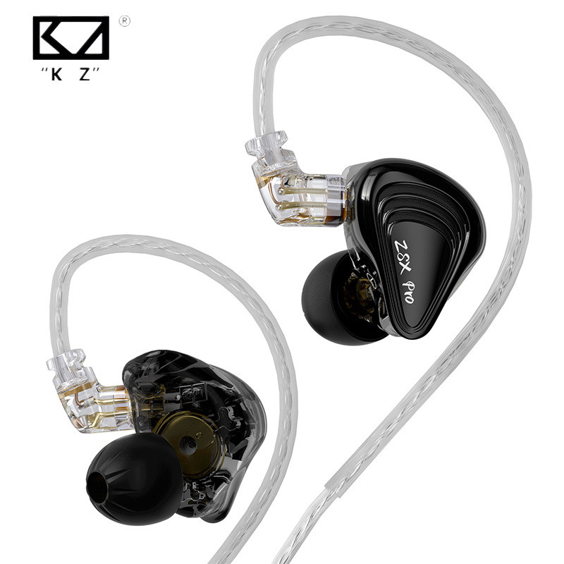 Kz ZSX Pro 12-Driver Hybrid in-Ear Monitorsหูฟังสําหรับคุณภาพเสียงที่ดีที่สุดเบสเสียงไฮไฟหูฟัง Audio