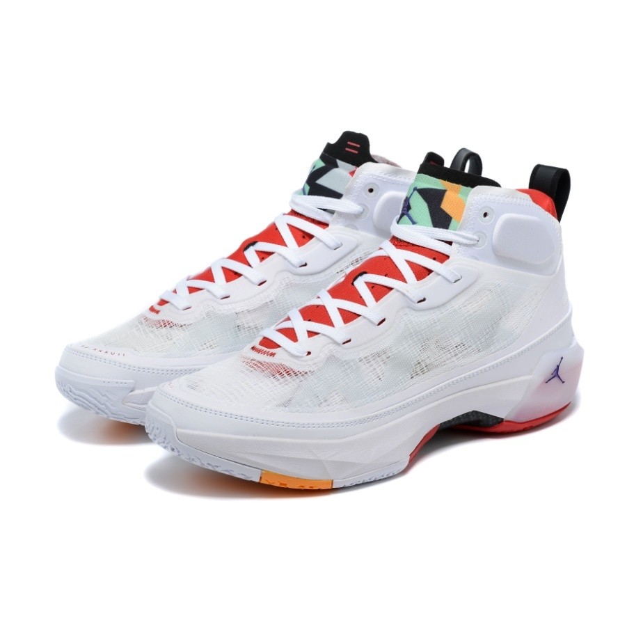 Reystock Men's Air XIII 37 AJ37 White Red Sport รองเท้าบาสเก็ตบอล