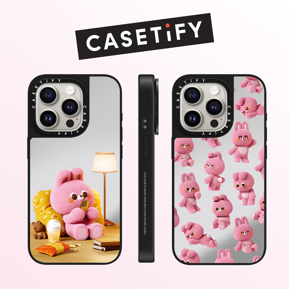 Drop proof CASETIFY เคสโทรศัพท์สําหรับ iPhone 16promax 16pro 16 15Pro 15promax 14promax 13 13promax พิมพ์ด้านข้างเคสแข็งตุ๊กตากระต่าย 12promax เคส iPhone 11 คุณภาพสูง