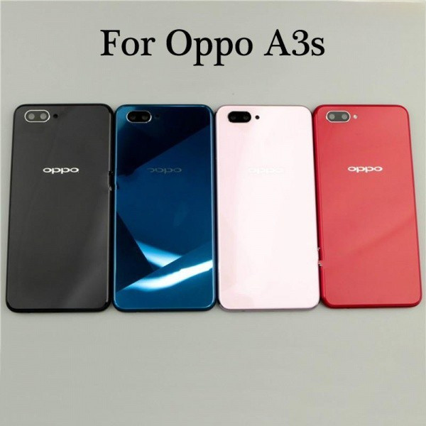 สําหรับoppo A3sฝาหลังแบตเตอรี่กรอบกลางประตูกรณีด้านหลังชิ้นส่วนกระจก