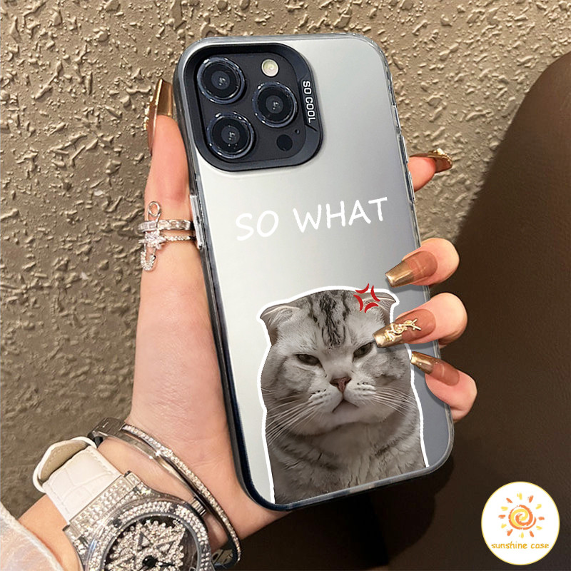 🔥GOOD🔥 SO WHAT เคสไอโฟนลายลูกแมว ไอโฟน11 For iPhone12 13 14 15Pro MAX X XS XR XS 6 7 8Plus SE2020