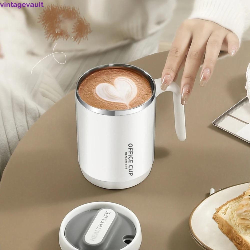 แก้วกาแฟ วินเทจวาบาโต้,500มลพร้อมที่จับกระติกน้ําร้อนถ้วยกาแฟ, เครื่องดื่ม สแตนเลส/พลาสติกที่มีรูฟางฝาปิดฉนวนถ้วยดื่มของขวัญ
