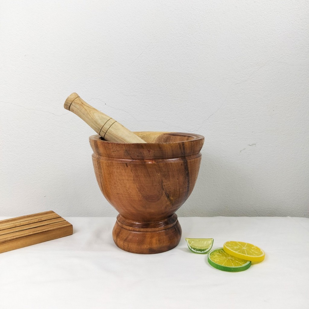 ครก ครกไม้จามจุรี ครกไม้  รุ่น ธรรมชาติ ครกไม้ส้มตำ ครกส้มตำใหญ่ ครกส้มตำไม้ 7 นิ้ว 9 นิ้ว 10 นิ้ว ท