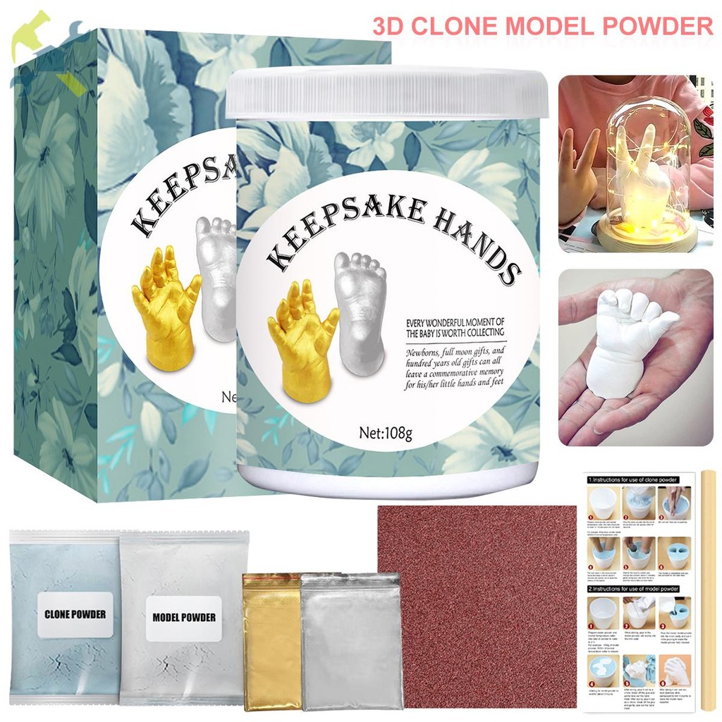เด็ก Keepsake Hand Casting Kit DIY รูปปั้นปูนปลาสเตอร์ชุด 3D มือพิมพ์แม่พิมพ์ผงชุดหล่อ SHOPQJC6750